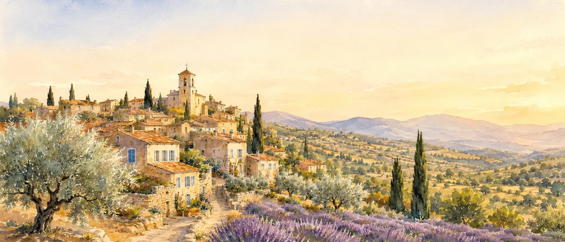 Tu veux vivre où — illustration d'un village provençal